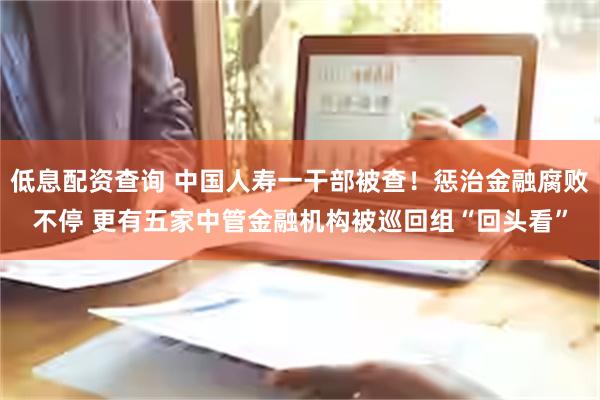 低息配资查询 中国人寿一干部被查！惩治金融腐败不停 更有五家中管金融机构被巡回组“回头看”