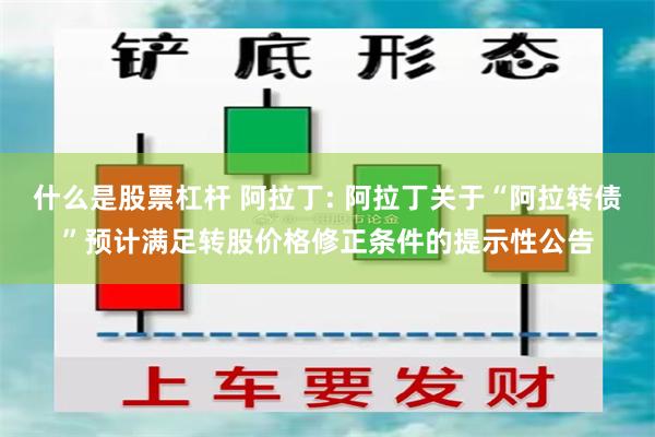 什么是股票杠杆 阿拉丁: 阿拉丁关于“阿拉转债”预计满足转股价格修正条件的提示性公告