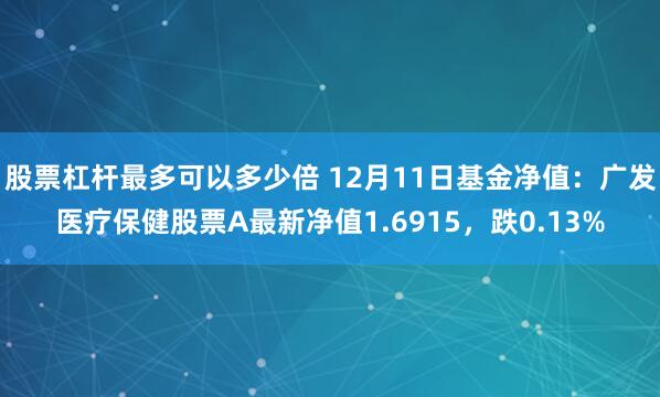 股票杠杆最多可以多少倍 12月11日基金净值：广发医疗保健股票A最新净值1.6915，跌0.13%